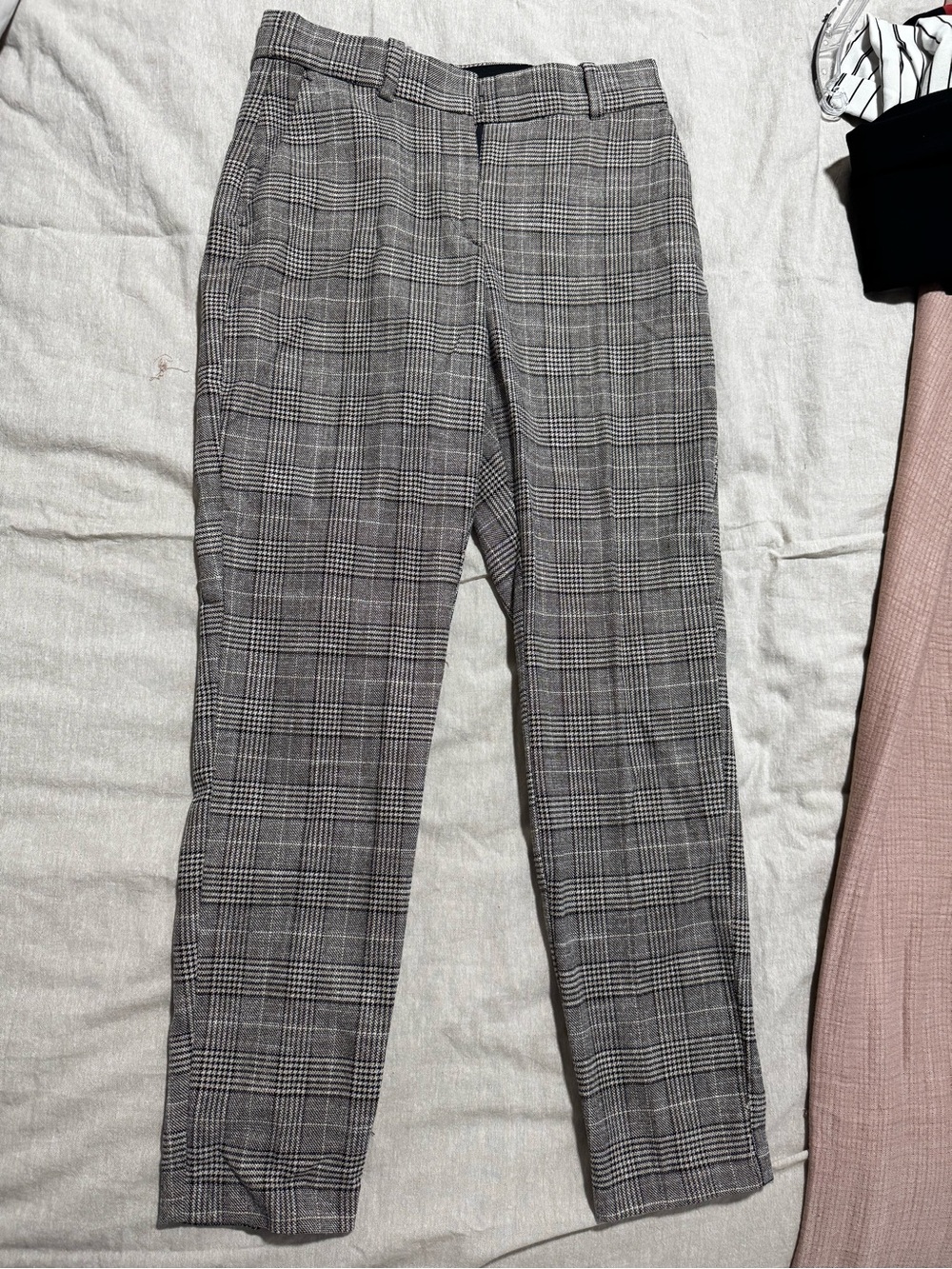 H&M Gray Plaid Trousers size us8